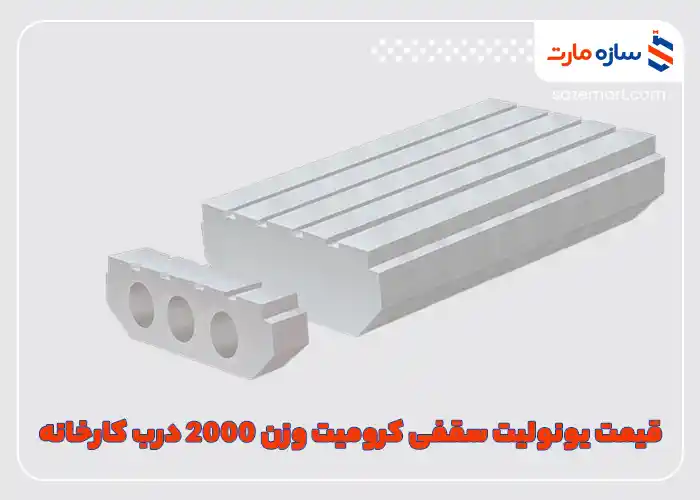 قیمت یونولیت سقفی کرومیت وزن 2000 درب کارخانه